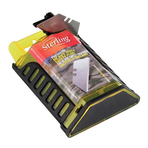 STERLING HEAVY DUTY BULL NOSE BLADE IN DISPENSER PACK (X100)